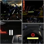 Qoyapow 80pcs Reflective Stickers Set, Multi Shapes Bicycle Reflective Decals, Waterproof Outdoor Safety Warning Reflective Stickers for Night Visibility（2 Colors）