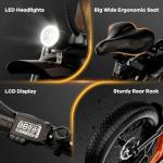 1000W Folding Electric Bike, 48V 20.8AH Large Removable Battery E-Bike, 30+MPH, 80 Miles Max Range, 20" Fat Tire Electric Bike for Adults, Adult Electric Bicycles Commute E-Bikes For Women/Men