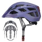 Adult-Men-Women Bike Helmet with Light - Mountain Road Bicycle Helmet with Replacement Pads & Detachable Visor