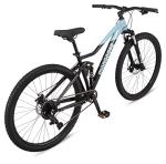 Mongoose Impasse 2.0 Mountain Bike for Adult Men & Women, 8-Speed, Full Suspension, 29-Inch Wheels, 17-Inch Frame, Front & Rear Mechanical Disc Brake, Black/Blue