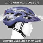 Adult-Men-Women Bike Helmet with Light - Mountain Road Bicycle Helmet with Replacement Pads & Detachable Visor