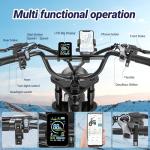 Qlaway 20" Fat Tire Electric Motorcycle Ebikes for Adults, 750w Electric Dirt Bike with Full Suspension, 48V 18AH Battery Moped,31MPH(KM/H) Max Speed,40-70 Miles Long Range,LED Headlight,Turn Signals