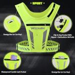 wocharm Reflective Vest Chest Phone Holder, Adjustable Hydration Training Workout Gear for Nighttime Running Biking Motorcycle Dog Walking (Fluorescent green)