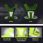 wocharm Reflective Vest Chest Phone Holder, Adjustable Hydration Training Workout Gear for Nighttime Running Biking Motorcycle Dog Walking (Fluorescent green)