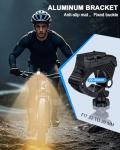 POWVINE 1200 Lumens Bike Front Lights for Night Riding,5+5+3 Models & LED Power Display 360° rotatable Bicycle Headlight with High Beam Low Beam,5000mAh Rechargeable and Waterproof Bike Light