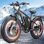 6000W Peak Dual Motor Ebike for Adults - 52V 34Ah Fast Electric Bike for Men Women 45 MPH,Up to 100 Miles,24" Fat Tire Lockable Suspension Electric Bicycle for Snow Off-Road Commuter Mountain E-Bike