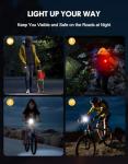 Cuvccn Bike Lights [8+7 Modes], USB Rechargeable Bike Lights Front and Back, Ultra Bright with Spotlight & Floodlight, IP65 Waterproof Bicycle Lights for Road Mountain Day/Night Cycling Safety