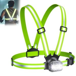 Viccux 500LM High-Visibility Running Lights for Runners, Adjustable 45° Beam, 360° Reflective Straps & IPX4 Waterproof Running Light for Night Walking/Cycling/Jogging, 3.5-20Hrs Runtime