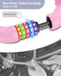 Sportneer Bike Lock - 5 Digit Combination High Security Anti Theft Bike Chain Lock - 3.2ft Heavy Duty Resettable Keyless Bicycle Lock for Bike, Motorcycle, Scooter, Door & Gate - 6mm Thick, Pink