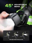 Viccux 500LM High-Visibility Running Lights for Runners, Adjustable 45° Beam, 360° Reflective Straps & IPX4 Waterproof Running Light for Night Walking/Cycling/Jogging, 3.5-20Hrs Runtime