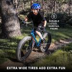 Mongoose Argus ST Fat Tire Mountain Bike for Youth Boys Girls, 24-Inch Wheels, Mechanical Disc Brakes, 12-Inch Steel Hardtail Frame, 7-Speed, Blue