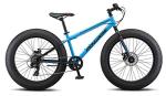 Mongoose Argus ST Fat Tire Mountain Bike for Youth Boys Girls, 24-Inch Wheels, Mechanical Disc Brakes, 12-Inch Steel Hardtail Frame, 7-Speed, Blue