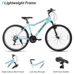 HH HILAND 26 Inch Womens and Mens Mountain Bike, 21 Speed Steel Frame Adult Bicycle, MTB with Suspension Fork Green