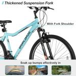 HH HILAND 26 Inch Womens and Mens Mountain Bike, 21 Speed Steel Frame Adult Bicycle, MTB with Suspension Fork Green