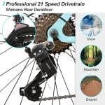 HH HILAND 26 Inch Womens and Mens Mountain Bike, 21 Speed Steel Frame Adult Bicycle, MTB with Suspension Fork Green