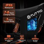 Tuttio Soleil01 Electric-Dirt-Bike with Black Suspension Fork, 14"/12" Fat Tire 2000W Electric-Motorcycle with 48V 21AH Battery 37MPH Hydraulic Brakes Mountain Off-Road EBike for Teens Adults Age 13+