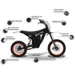 Tuttio Soleil01 Electric-Dirt-Bike with Black Suspension Fork, 14"/12" Fat Tire 2000W Electric-Motorcycle with 48V 21AH Battery 37MPH Hydraulic Brakes Mountain Off-Road EBike for Teens Adults Age 13+