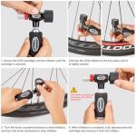 CXWXC CO2 Inflator with Pressure Gauge / 5 x 16g CO2 Cartridges - Presta & Schrader Valve Compatible - CO2 Bike Pump for Road and Mountain Bikes