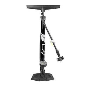 BV Bicycle Pump Durable Steel Bike Floor Pump 17/24 inch Smart Valve Head, 160 psi, Automatically Reversible Presta and Schrader (Black- Full Size)