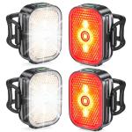 Viccux Bike Lights Set with Wide-Angle Reflectors, 8+6 Modes & Ultra-Light Bicycle Lights, IP65 Waterproof & Dual USB-C 1-2 Hrs Fast Charging Bike Headlight & Tail Light for Road Mountain Cycling