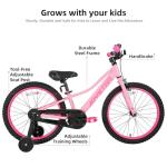 JOYSTAR 20 Inch Girls Bike with Training Wheels for 5-9 Years Old Children 20" Kids Bikes Kids Mountain Bicycle for Early Rider Kids' Bicycles Pink