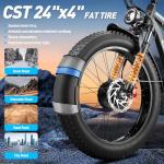 Qweepei Electric Bike for Adults Peak 6000W 52V Fast Dual Motor Ebike 34AH Battery 40-47MPH 100 Miles Range with Hydraulic Disc Brake Rear Bag 24 Inch Fat Tire Electric Bicycle for All Terrain