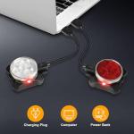 Ascher USB Rechargeable Super Bright Bike Light Set