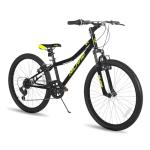 HH HILAND 24 Inch Mountain Bike for Kids Age 7-15 Year Old, 7-Speed, Front Suspension Fork, Kids' Bicycles for Boys Girls Black