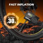 MEGAWHEELS Mini Bike Tire Pump, 120PSI Electric Bicycle Pump with Presta and Schrader Valve, Portable Bike Pump for Road Bike, City, Mountain and E-Bike