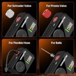 MEGAWHEELS Mini Bike Tire Pump, 120PSI Electric Bicycle Pump with Presta and Schrader Valve, Portable Bike Pump for Road Bike, City, Mountain and E-Bike