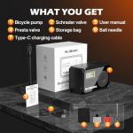 MEGAWHEELS Mini Bike Tire Pump, 120PSI Electric Bicycle Pump with Presta and Schrader Valve, Portable Bike Pump for Road Bike, City, Mountain and E-Bike