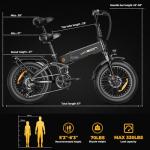 Jasion X-Hunter Electric Bike for Adults,1400W Peak Motor 70+ Miles 30MPH Foldable Ebike,624WH Removable Battery,20’’*4 Fat Tire Full Suspension Bicycle for Commute,Snow,Mountain with 7-Speed