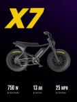 MACFOX X7 Electric Bike for Adults, 750W EBike with Hydraulic Brakes, 48V 13Ah Removable Battery 30 Mile Range, Upgraded 20x5.0 Rear Fat Tire for School/City Commuting (UL2849 & Class-3/Black)