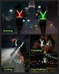 Zacro LED Reflective Vest with Chest Light 500LM, 5 RGB Colors High Visibility Rechargeable Light Up Running Vest IPX4 Night Safety Running Gear for Dog Walking, Cycling, Adjustable for Men Women Kids