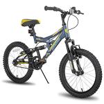 JOYSTAR Contender 20 Inch Kids Bike for Boys & Girls Ages 7-13 Years 20" Mountain Bike with Full Dual-Suspension Steel Frame and 1-Speed Drivetrain with Kickstand Blue