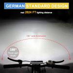 Bike Lights, 2600 Lumen Bicycle Light with 4 Modes, USB Rechargeable Bike Light, Waterproof Bike Headlight with Low Power Indicator, Wide Beam Bike Lights for Night Riding