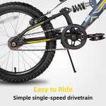 JOYSTAR Contender 20 Inch Kids Bike for Boys & Girls Ages 7-13 Years 20" Mountain Bike with Full Dual-Suspension Steel Frame and 1-Speed Drivetrain with Kickstand Blue