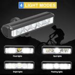 Bike Lights, 2600 Lumen Bicycle Light with 4 Modes, USB Rechargeable Bike Light, Waterproof Bike Headlight with Low Power Indicator, Wide Beam Bike Lights for Night Riding