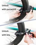 KEYSTP Bike Lock Cable with Combination Key,Password Lost Retrievable Bicycle Lock Anti-Theft,Resettable with Mounting Bracket for Bikes and Scooters