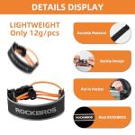 ROCKBROS Bike Pants Strap Cycling Reflective Ankle Bands Adjustable Pant Leg Straps for Biking Cuff Wrist Ankle Bands Backpack Strap for Running,Walking,Jogging 2 PCS