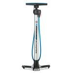 Schwinn Air Center Max Floor Bike Pump, Pressure Gauge, Pumps 100 Max PSI, Dual Head Fits Schrader and Presta Valve Types, Best for Wide Tires, Silver