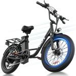 URLIFE 20"*3.0 Fat Tire Electric Bike for Adults, 1000W Peak Motor, 28MPH, 48V Removable Battery, 80-Mile, 7-Speed & Suspension, Adjustable Seat for Adults and Teens (Black)
