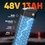 URLIFE 20"*3.0 Fat Tire Electric Bike for Adults, 1000W Peak Motor, 28MPH, 48V Removable Battery, 80-Mile, 7-Speed & Suspension, Adjustable Seat for Adults and Teens (Black)