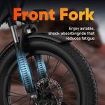 URLIFE 20"*3.0 Fat Tire Electric Bike for Adults, 1000W Peak Motor, 28MPH, 48V Removable Battery, 80-Mile, 7-Speed & Suspension, Adjustable Seat for Adults and Teens (Black)