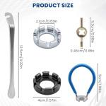 KCMOSGI Bike Spoke Wrenches, Bike Spoke Tool Kit with 9 Bicycle Tire Levers, Spoke Wrench with Rubber Handle, 9-Piece Bike Repair Tool Kit, 4 Different Types of Bicycle Tire Lever Tools