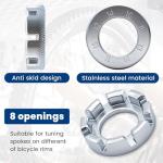 KCMOSGI Bike Spoke Wrenches, Bike Spoke Tool Kit with 9 Bicycle Tire Levers, Spoke Wrench with Rubber Handle, 9-Piece Bike Repair Tool Kit, 4 Different Types of Bicycle Tire Lever Tools