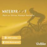 VivBike Rechargeable Bicycle Lights Set for Daily Use, LED Front Light and Rear Light, USB Mini Rechargeable, IPX4 Waterproof, Easy Mount | A HerTime2 Brand