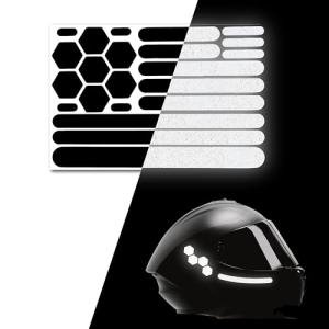 Elos 3M Reflective Black Stickers - Reflective Helmet Tape, Motorcycle Reflective Tape, Hi Viz Stickers for Helmets - Discreet Black Until Light Hits It (Regular Style, 2, Count)