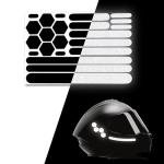 Elos 3M Reflective Black Stickers - Reflective Helmet Tape, Motorcycle Reflective Tape, Hi Viz Stickers for Helmets - Discreet Black Until Light Hits It (Regular Style, 2, Count)