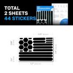 Elos 3M Reflective Black Stickers - Reflective Helmet Tape, Motorcycle Reflective Tape, Hi Viz Stickers for Helmets - Discreet Black Until Light Hits It (Regular Style, 2, Count)